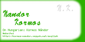 nandor kormos business card