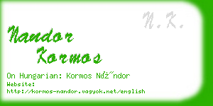 nandor kormos business card